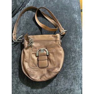 Vintage B. Makowsky leather MCM Grunge, Boho Bronze Shoulder Bag - A73885